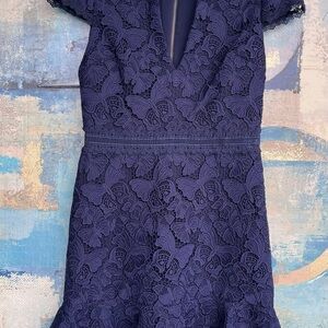 Alice + Olivia Navy Lace Wedding Dress